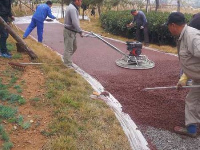 彩色透水胶粘石树坑